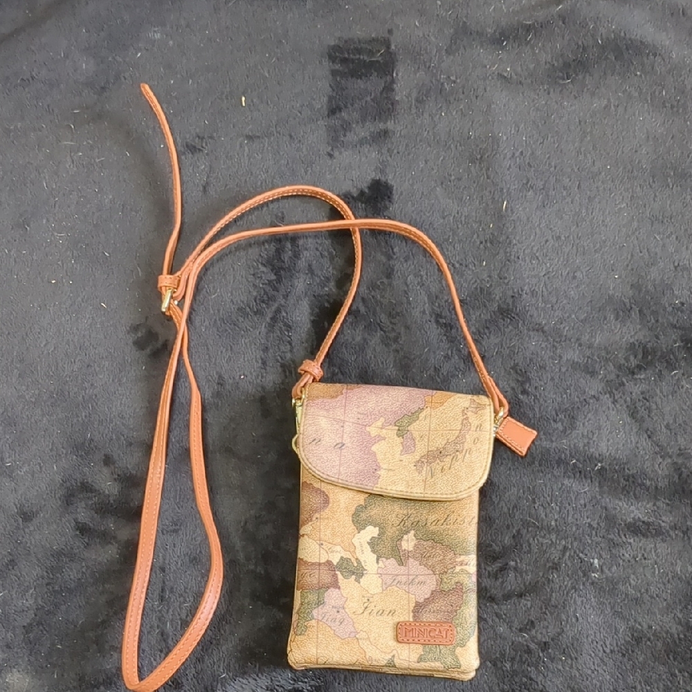 Vintage Map Print Crossbody Bag